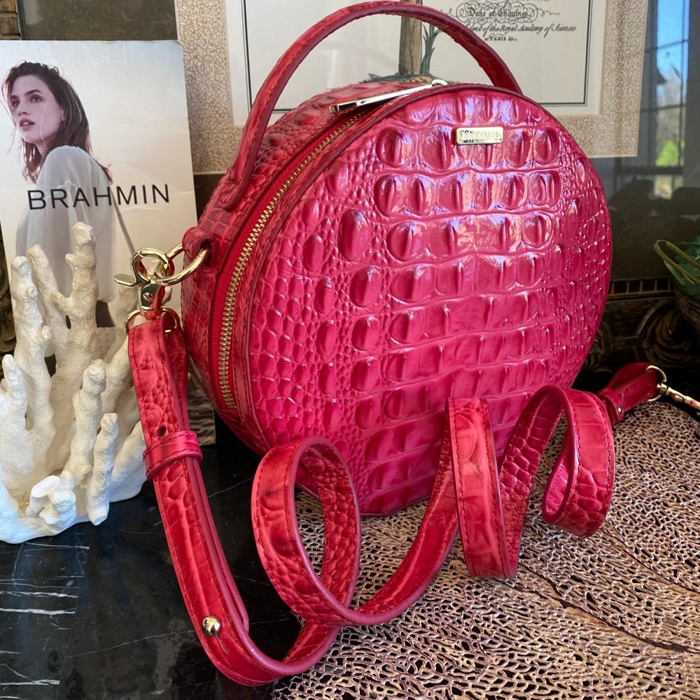 🌷🌷 HTF PINK RIBBON MELBOURNE BRAHMIN LANE CIRCULAR CROSSBODY🌷🌷